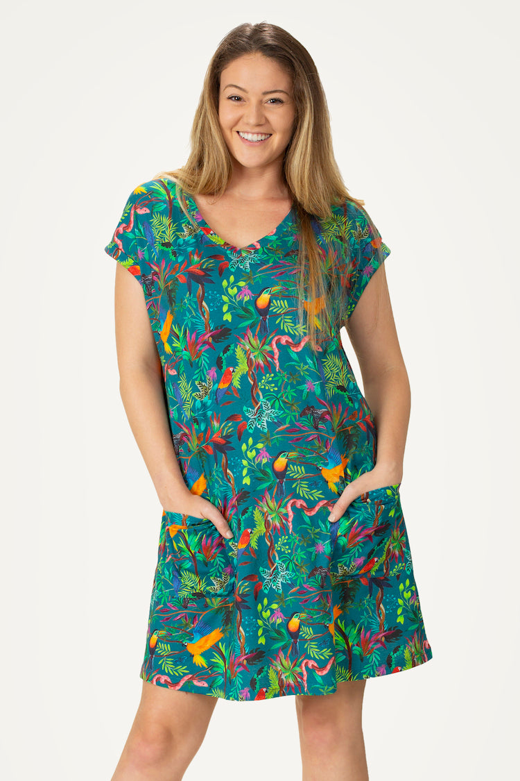 Guatemala Green Nightgown with Pockets